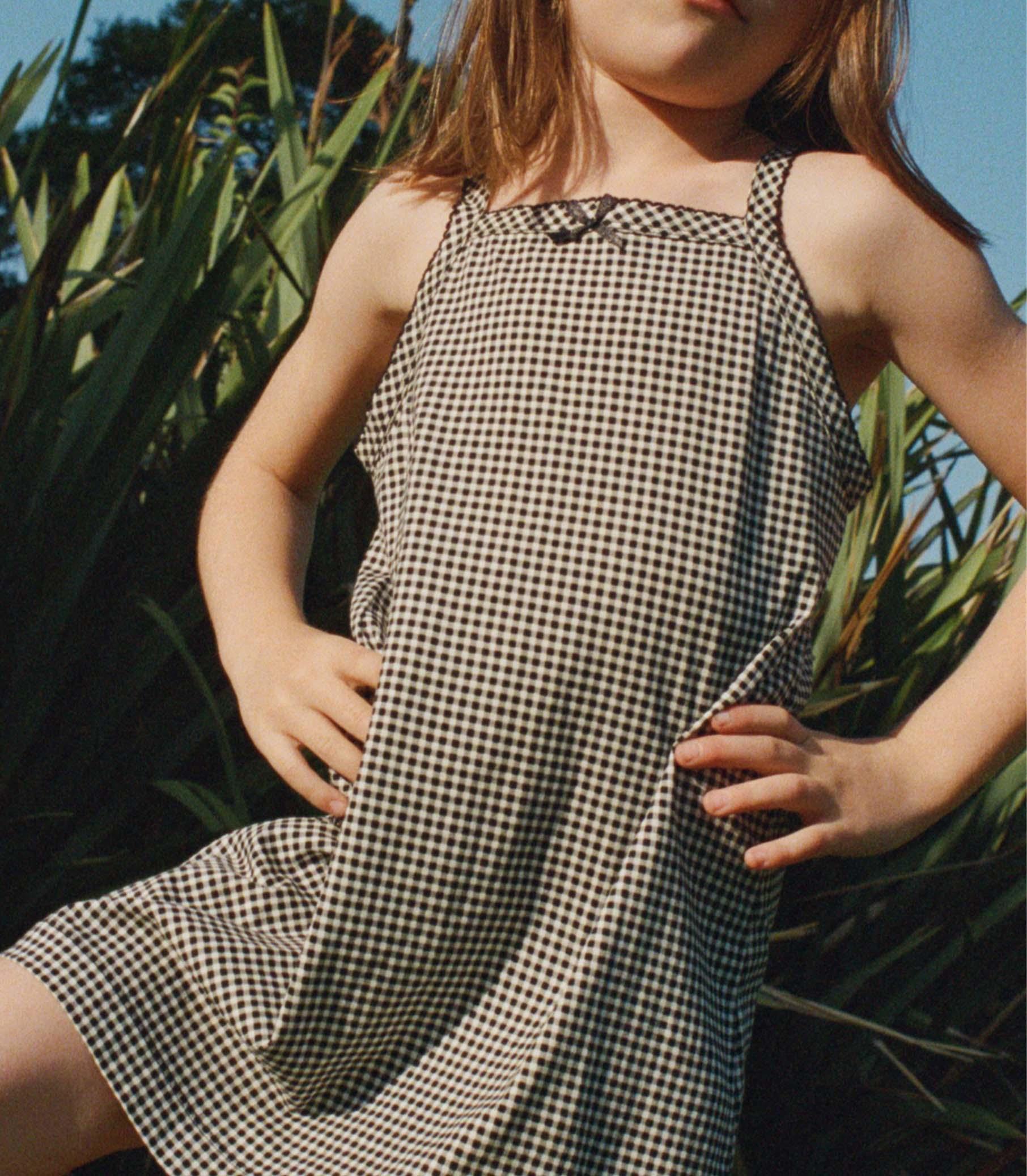 NIXIE DRESS -- NOIR LA MADDALENA GINGHAM Product Image