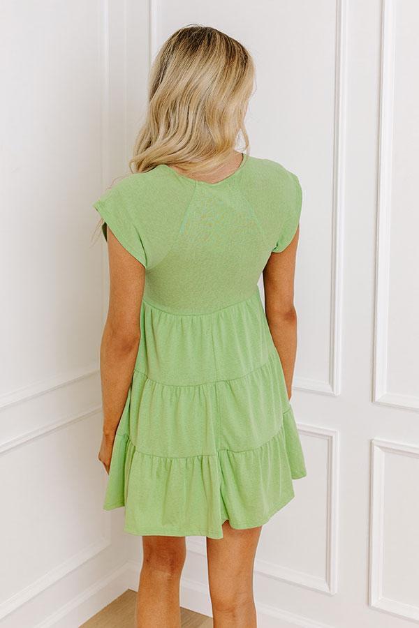 Calm Retreat Babydoll Dress In Lime Product Image