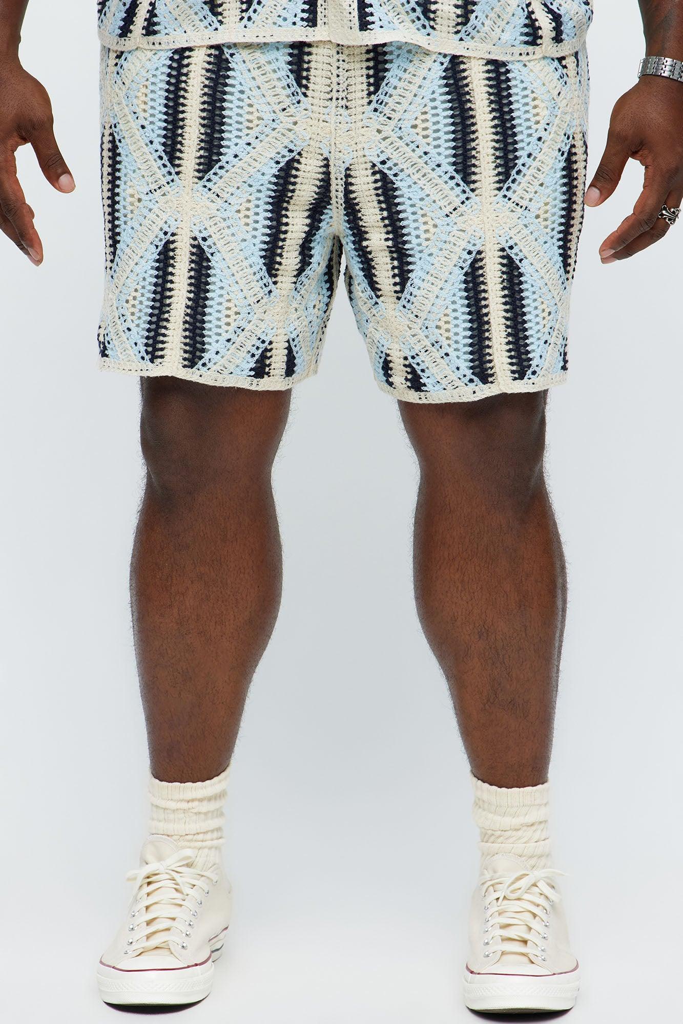 Triangles Knit Short - Blue/combo Product Image