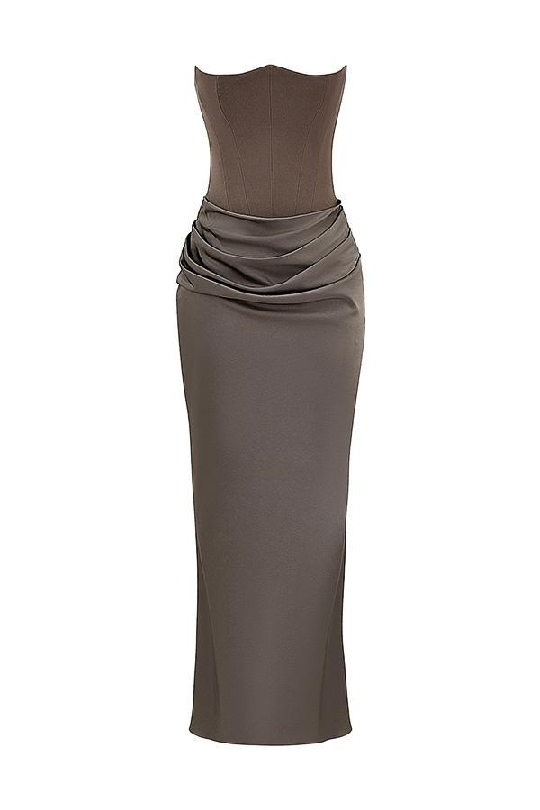 Persephone Smoke Strapless Corset Maxi Dress Product Image