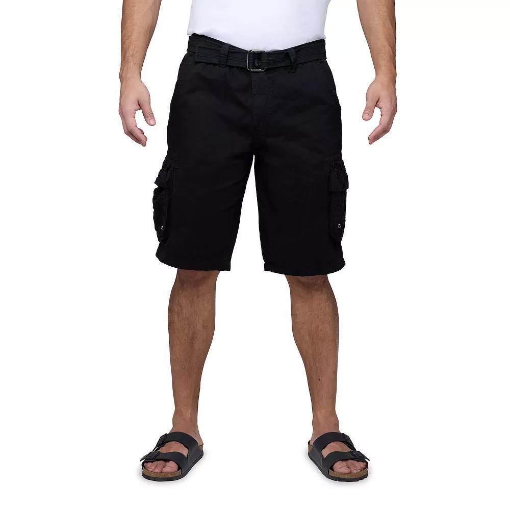 Men's RAW X by Xray Regular-Fit Belted Cargo Shorts, Size: 38, Black Product Image