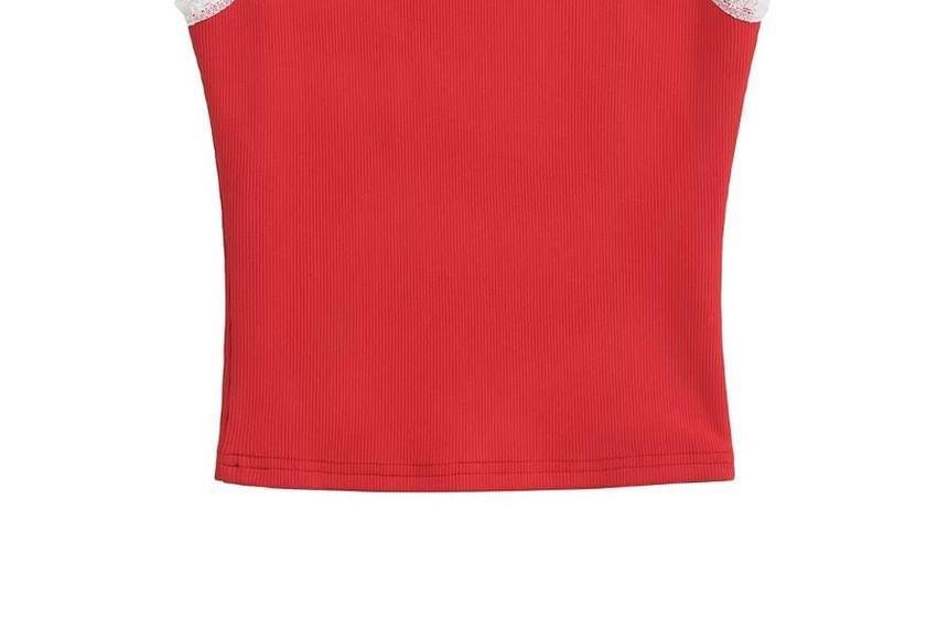 Scoop Neck Lace Trim Camisole Top Product Image