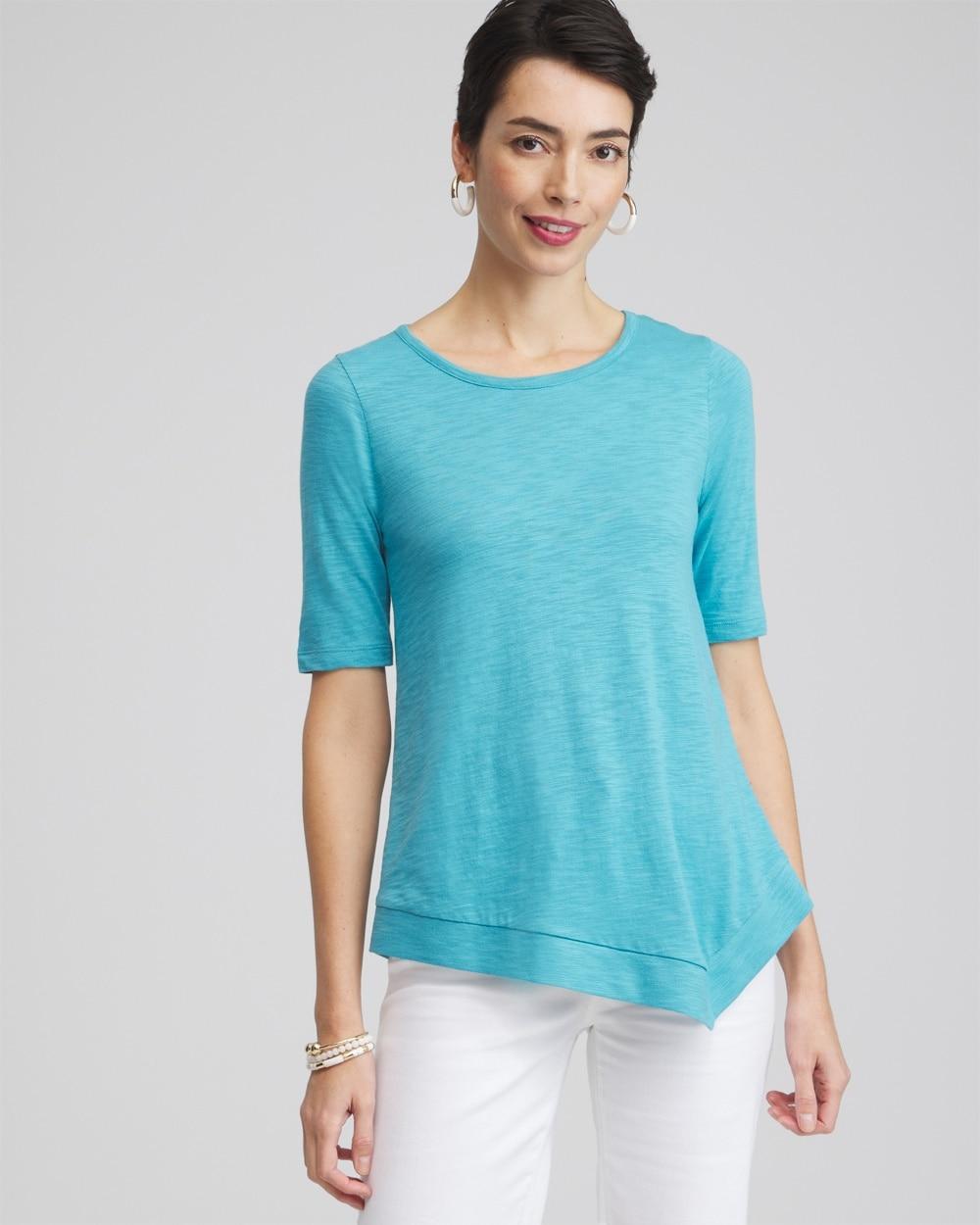 Asymmetrical Elbow Sleeve Tee Product Image