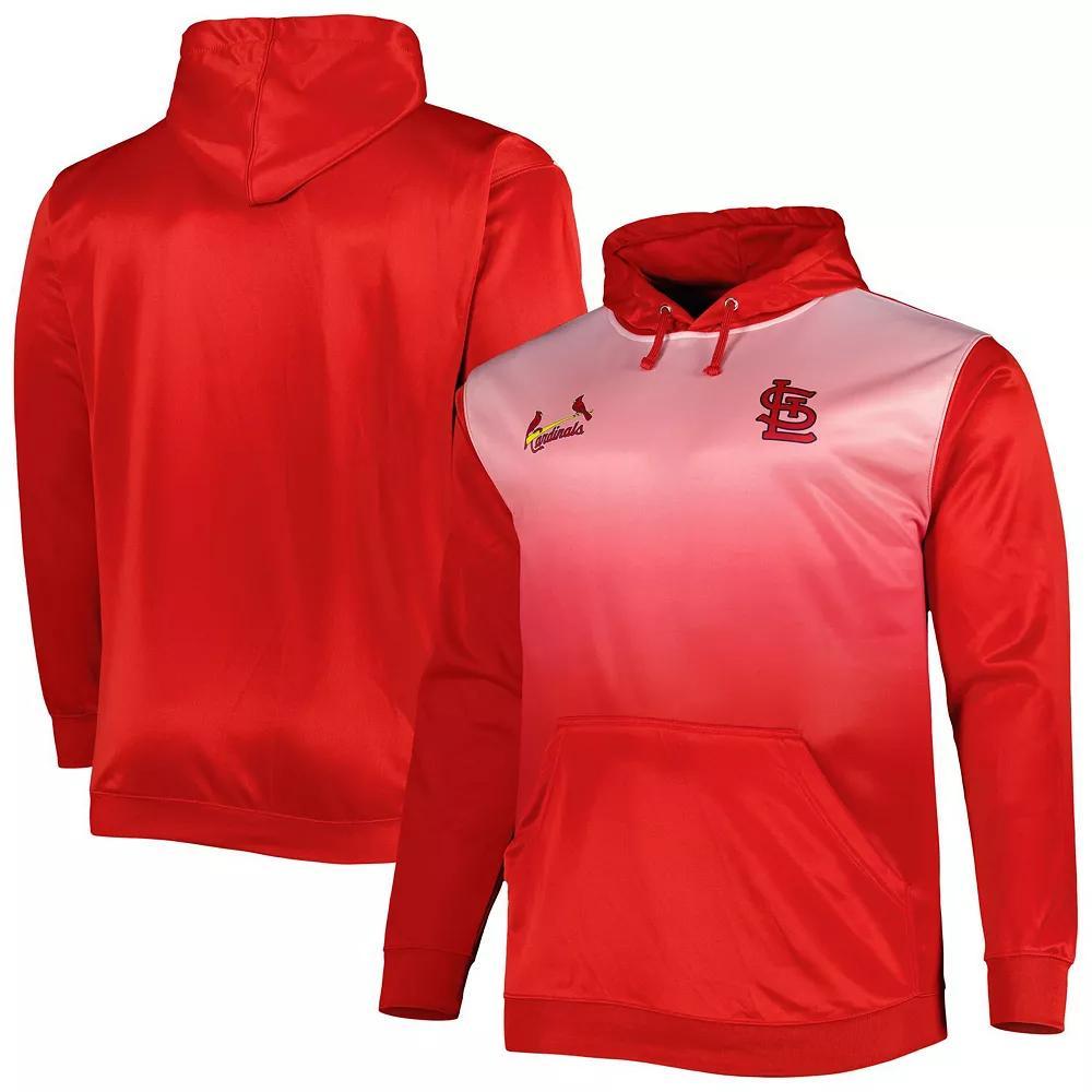 Men's Red St. Louis Cardinals Fade Sublimated Fleece Pullover Hoodie, Size: 4XLT Product Image