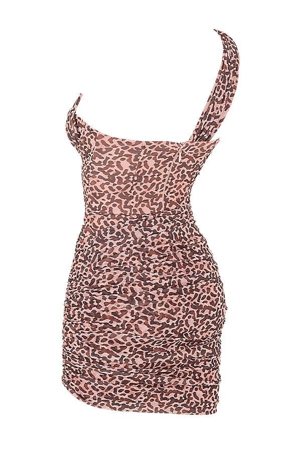 Clementine Animal Print Cut Out Mini Dress Product Image