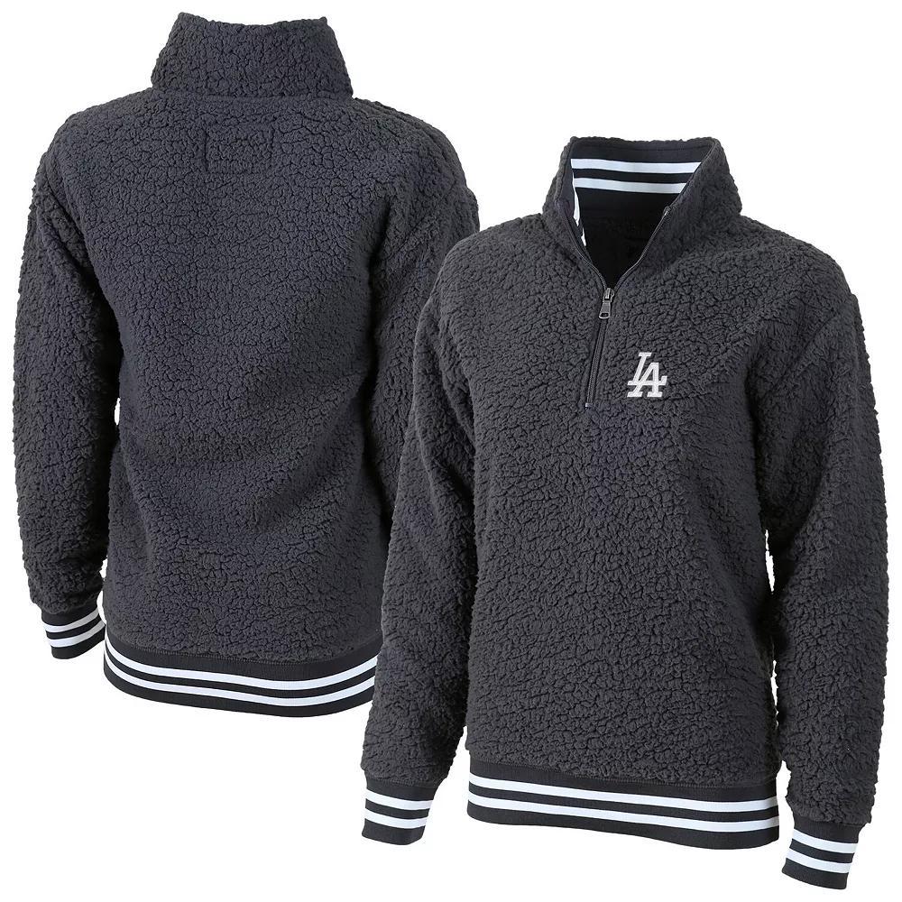 Women's G-III 4Her by Carl Banks Gray Los Angeles Dodgers Play Action Sherpa Fleece Quarter-Zip Jacket, Size: Small, Grey Product Image