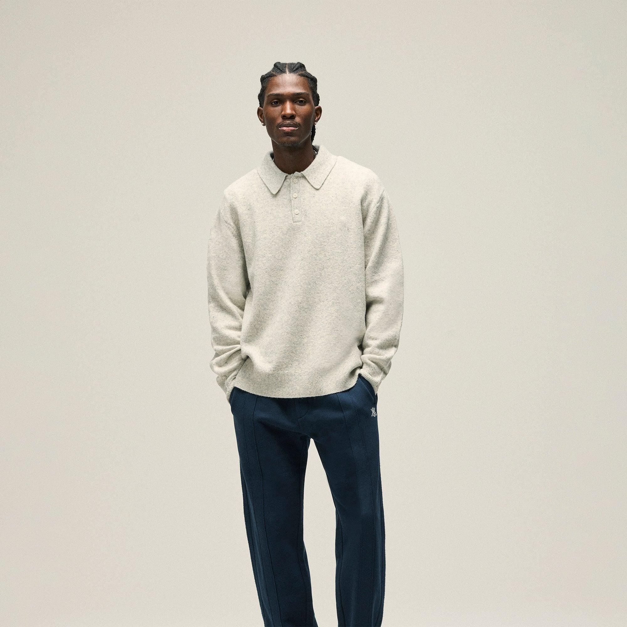 Kith Boucle Harmon Rugby Pullover Sweater - Light Heather Grey Male Product Image