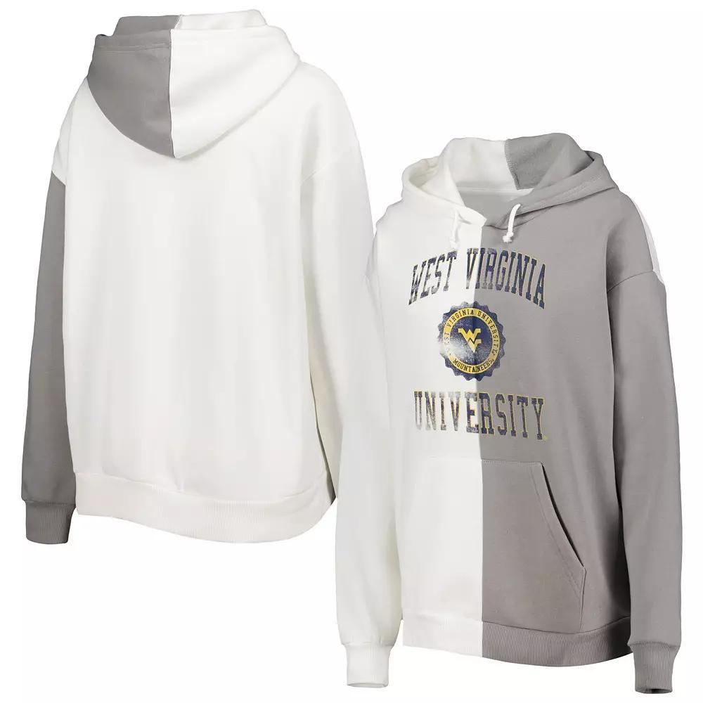 Women's Gameday Couture Gray/White West Virginia Mountaineers Split Pullover Hoodie, Size: Small Product Image
