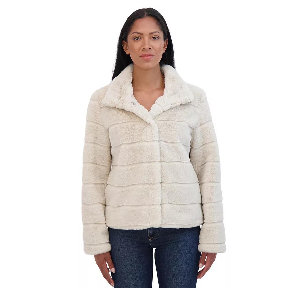 Women's Sebby Collection Faux Fur Jacket, Size: Large, Mink Product Image