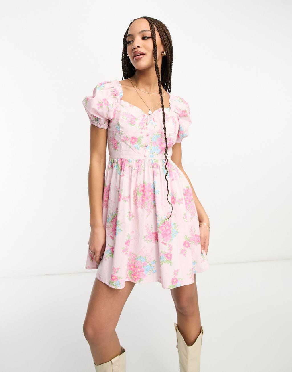 Miss Selfridge poplin corset mini tea dress Product Image