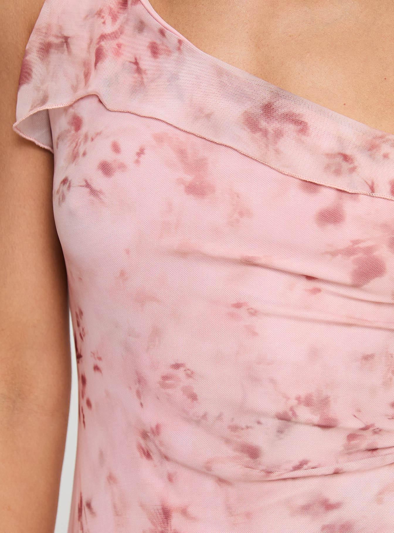 Bramwell One Shoulder Mini Dress Pink Tall Product Image