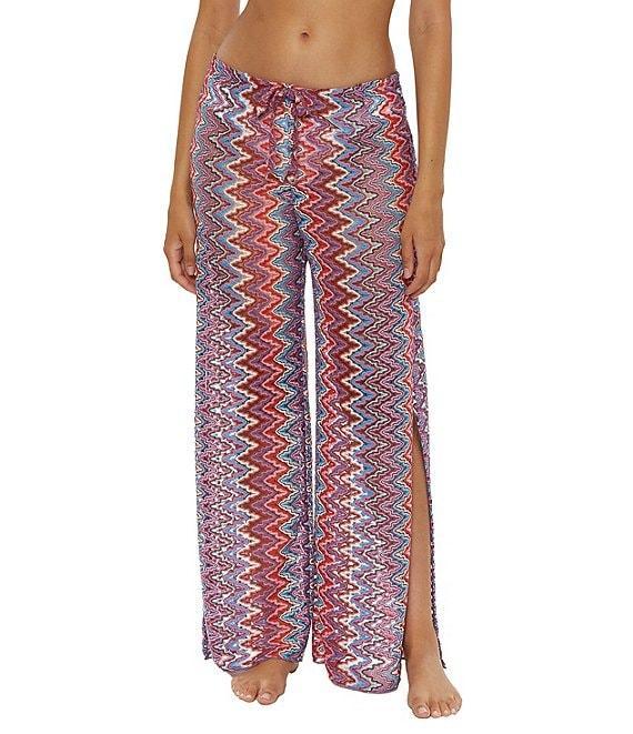 Becca By Rebecca Virtue Sundown Multi Color Split Leg Swim Cover-Up Pants Product Image