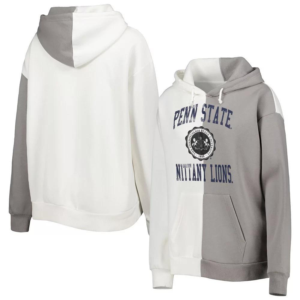 Women's Gameday Couture Gray/White Penn State Nittany Lions Split Pullover Hoodie, Size: Small Product Image