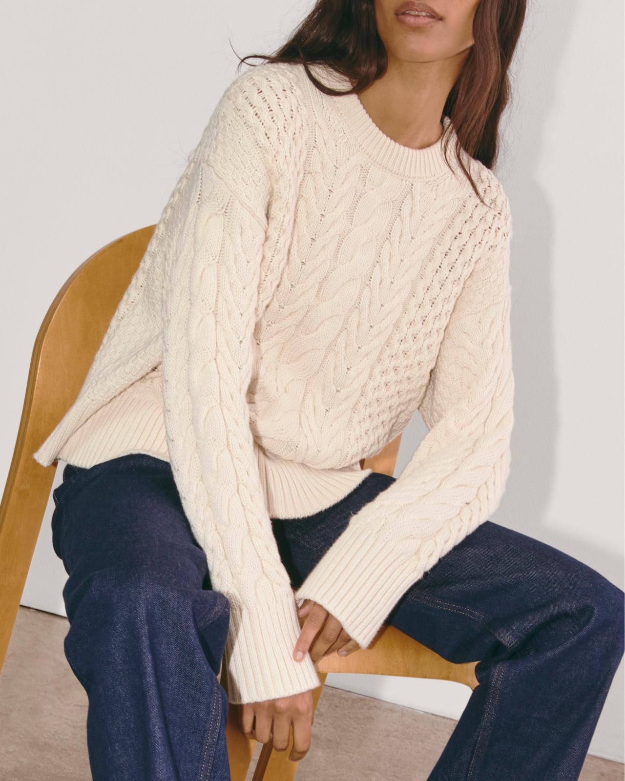 The Cable Sweater in Everyday Cotton Product Image