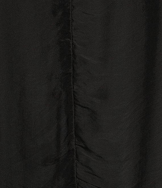 M Made in Italy Silky Crew Neck Short Sleeve Banded Hem Poncho Top Product Image