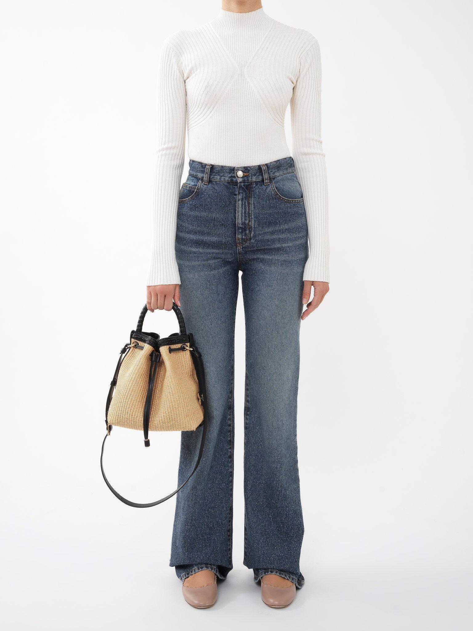 Marcie bucket bag in grained leather Product Image