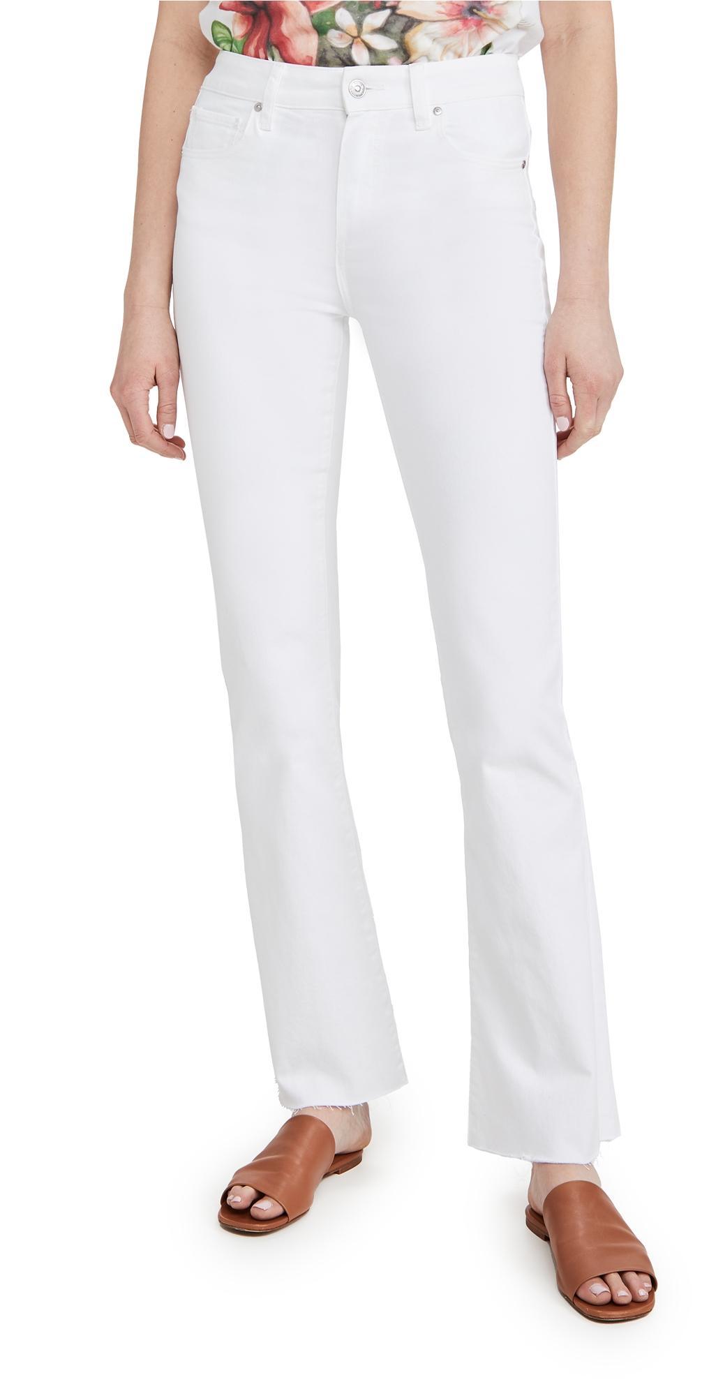 Paige Laurel Canyon High Rise Flare Jeans in Crisp White Product Image
