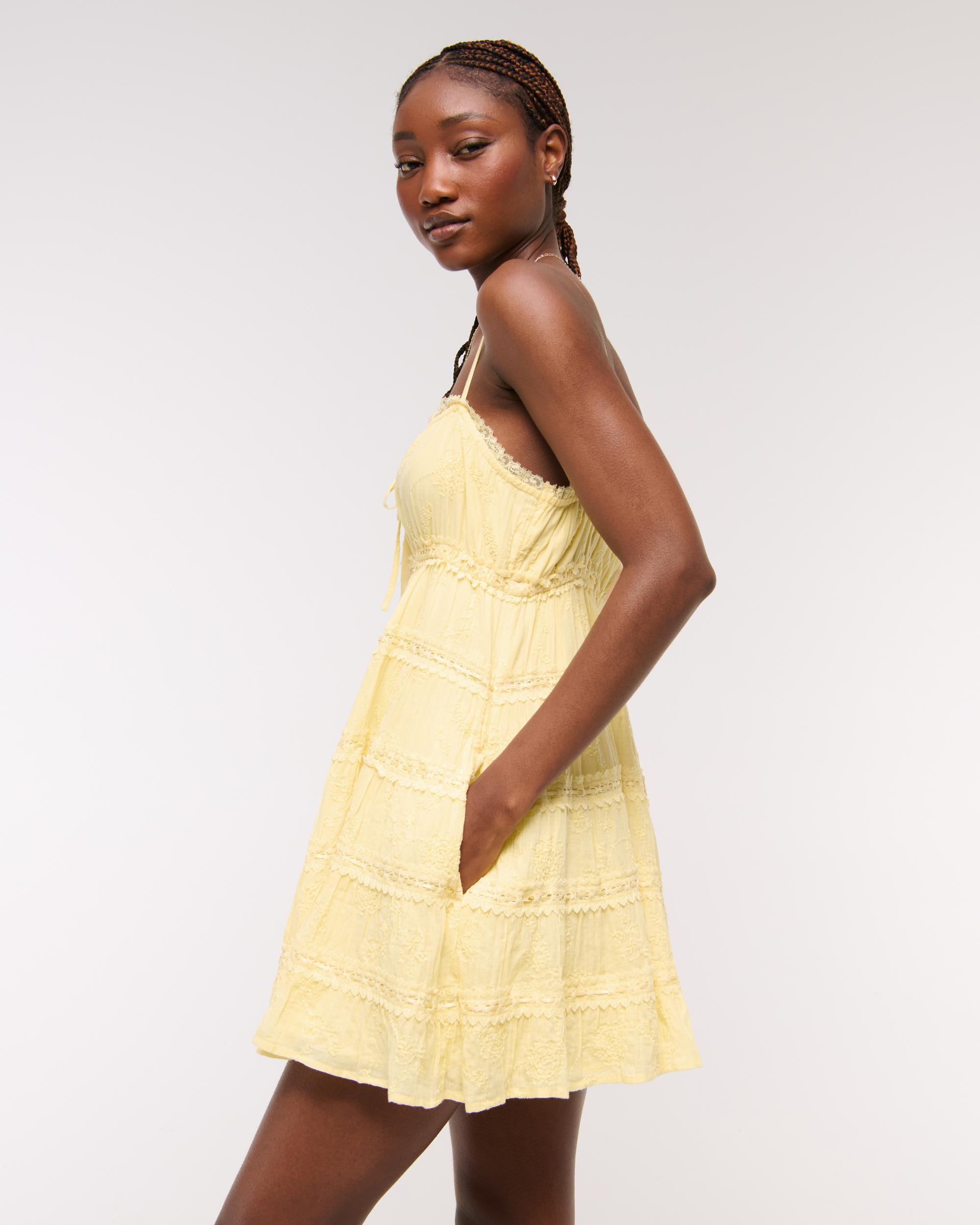 Lace Tie-Front Mini Dress Product Image