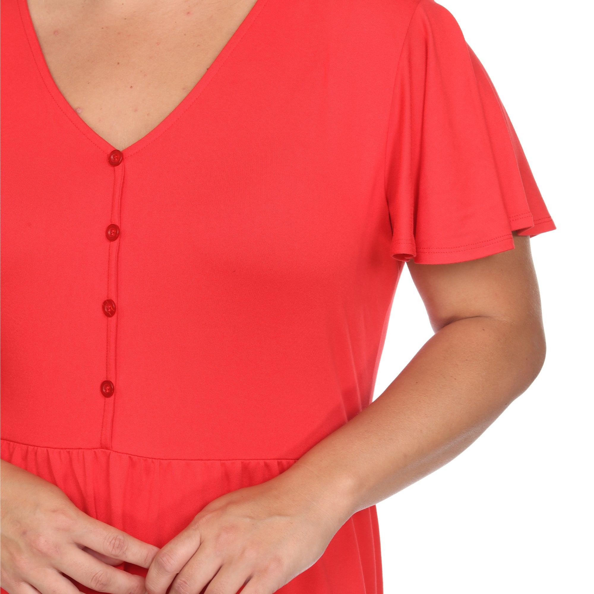 Short Sleeve V-neck Tiered Midi Dress - Plus Product Image
