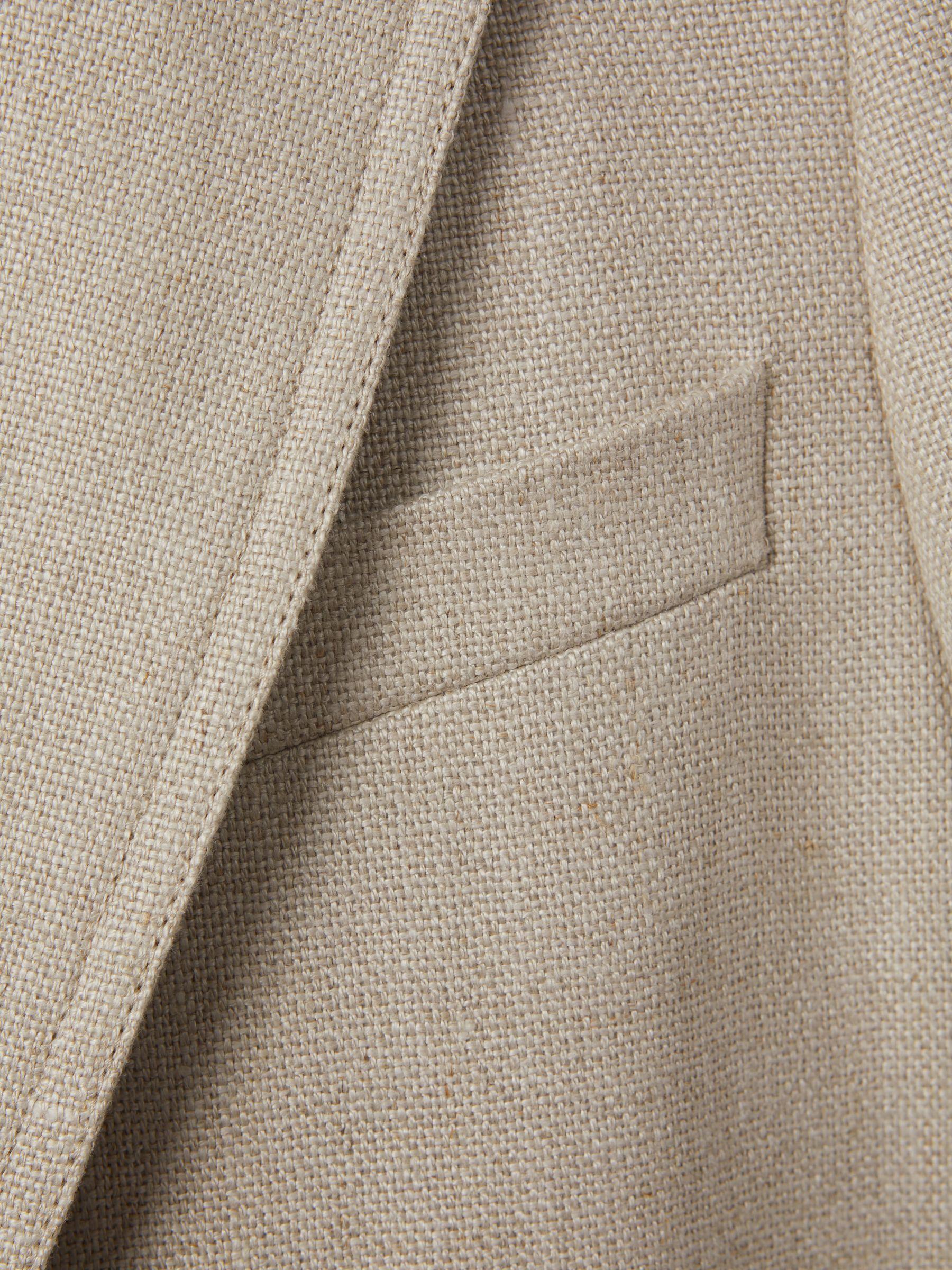 Linen Single Breasted Suit Blazer in Natural Product Image