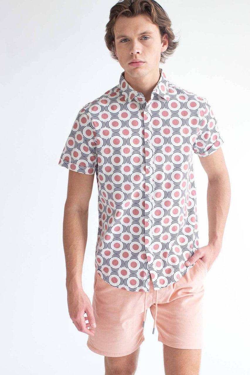 Rippling Circles Woven Button Up Shirt Product Image
