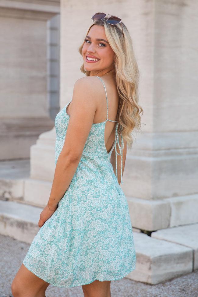 Make It Work Sage Floral Print Dress SALE Product Image