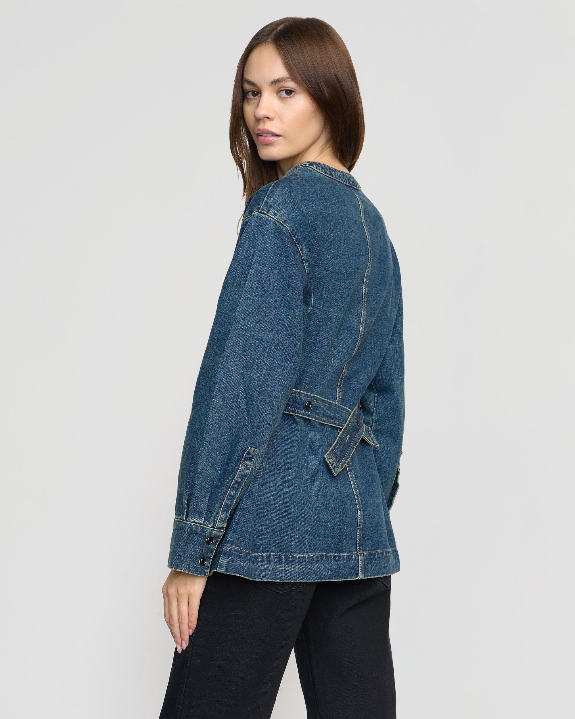 Emmett Structured-Sleeve Denim Jacket Product Image