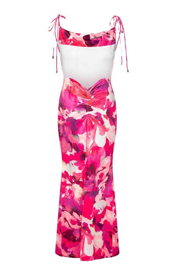 Selena Pink Print Maxi Dress Product Image
