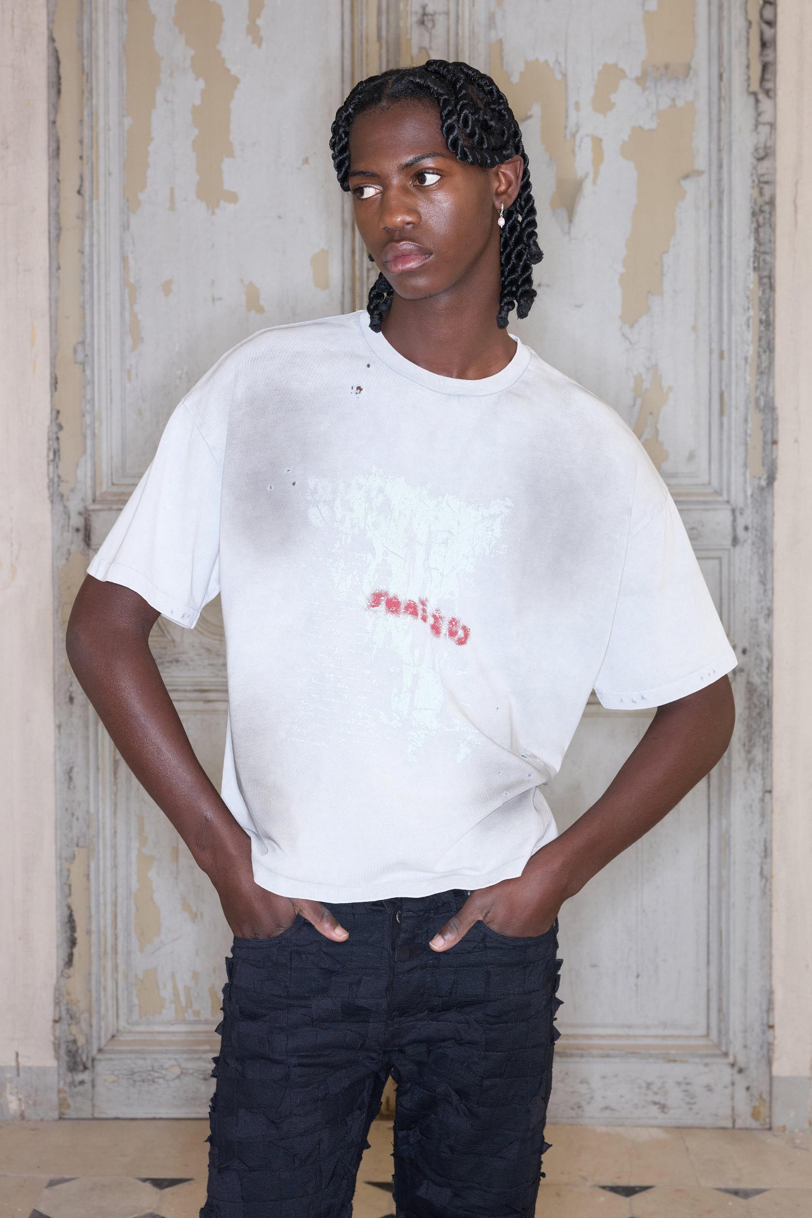 Premium Oversized Boxy Washed and Graphic T-Shirt | boohooMAN USA Product Image