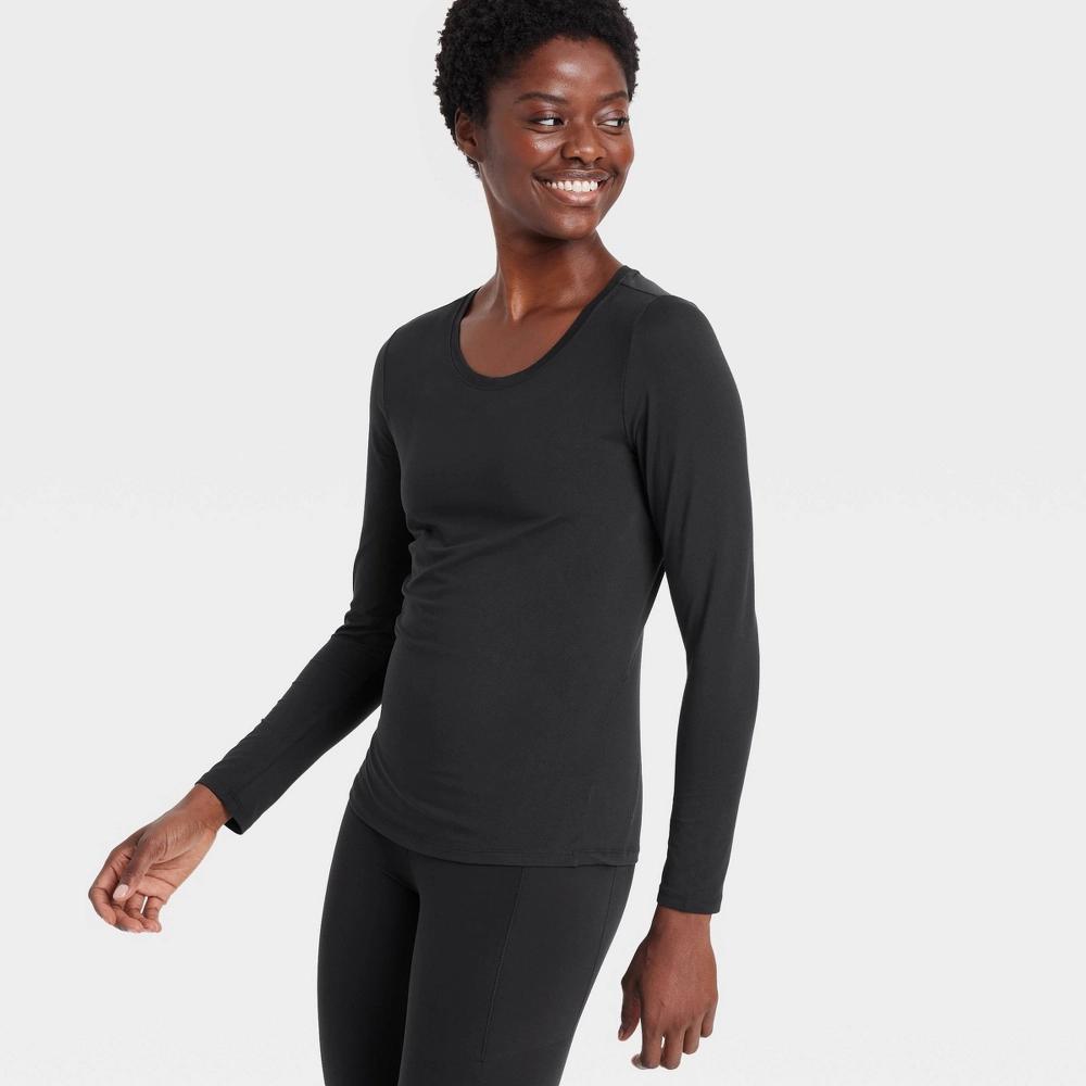 Womens Essential Crewneck Long Sleeve Top - All In Motion Black XS Product Image
