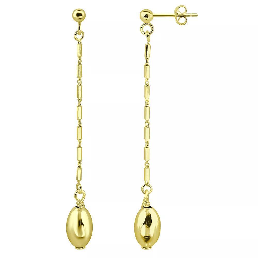 Aleure Precioso Oval Bead & Chain Drop Earrings, Women's, Silver Tone Product Image