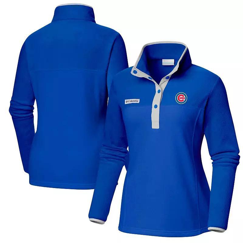 Women's Columbia  Royal Chicago Cubs Benton Springs Half-Snap Sweatshirt, Size: Small, Blue Product Image