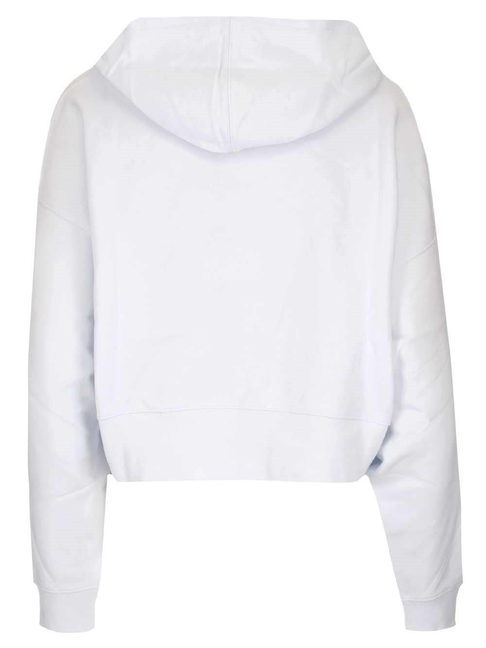 MSGM Logo-print Pullover Hoodie In White Product Image