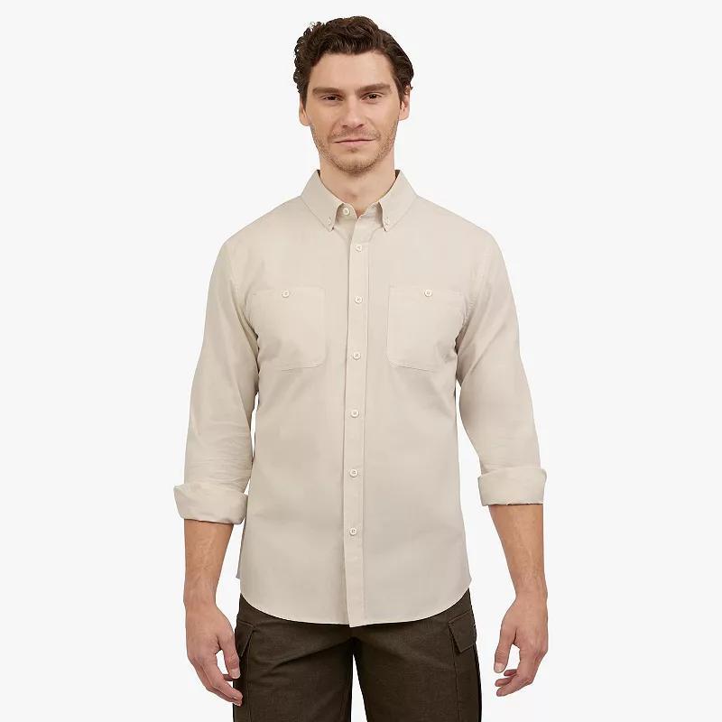 Men's Quiksilver Long Sleeve Button Down Shirt, Size: Large, Silver Birch Product Image