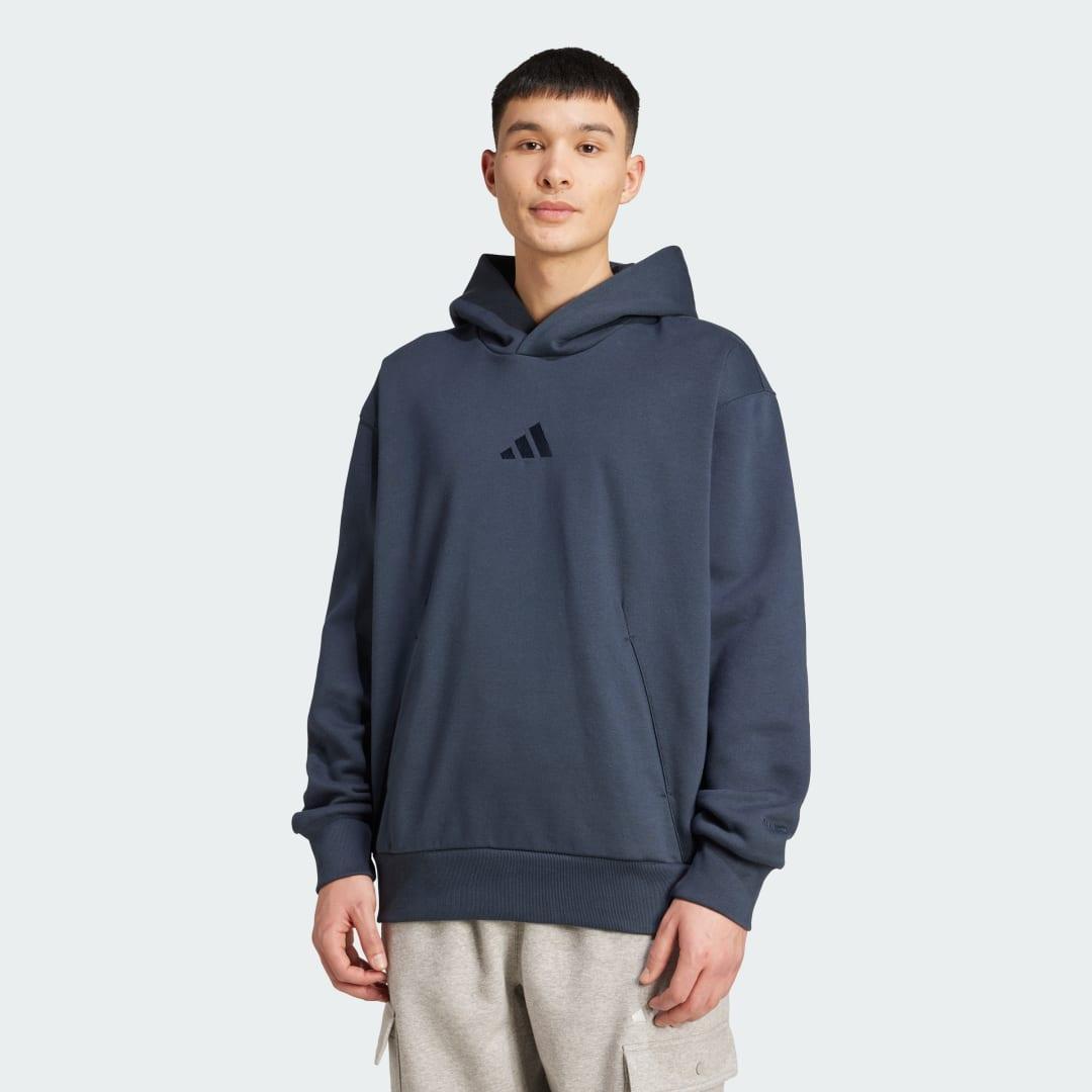 adidas ALL SZN Fleece Hoodie Aurora Ink M Mens Product Image