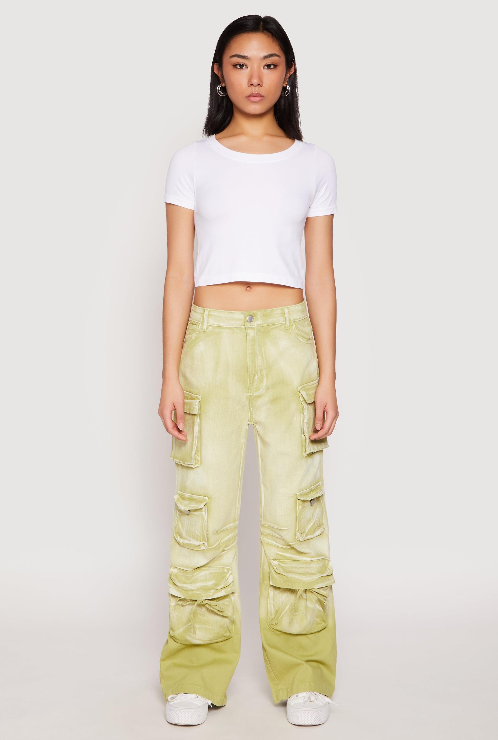 Womens Daisy Mineral Wash Cargo Baggy Jeans Product Image