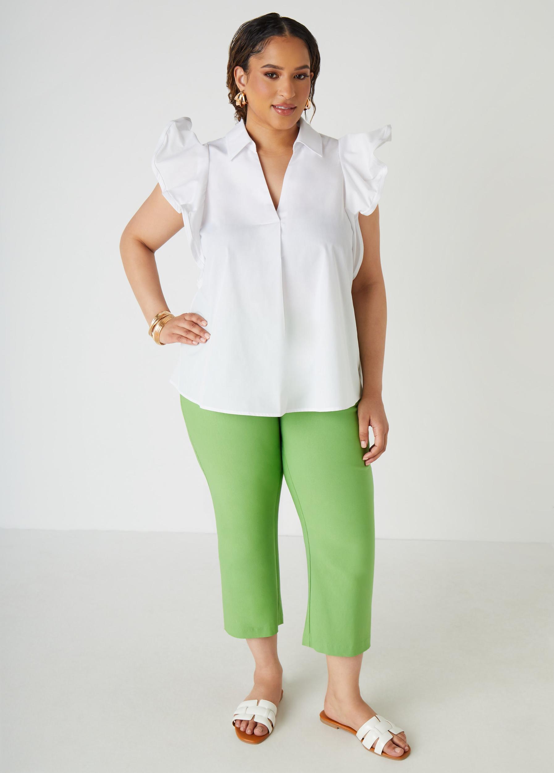 Ruffled Stretch Cotton Shirt Product Image