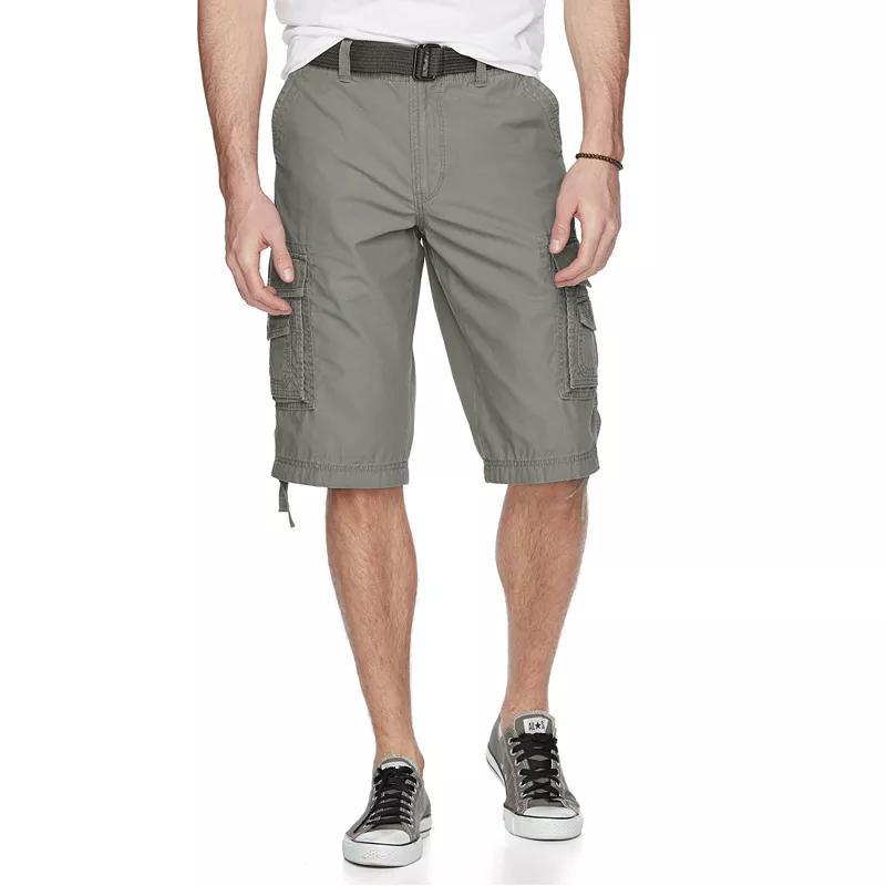 Men's UNIONBAY Cordova Messenger Belted Cargo Shorts, Size: 32, Gray Goose Product Image