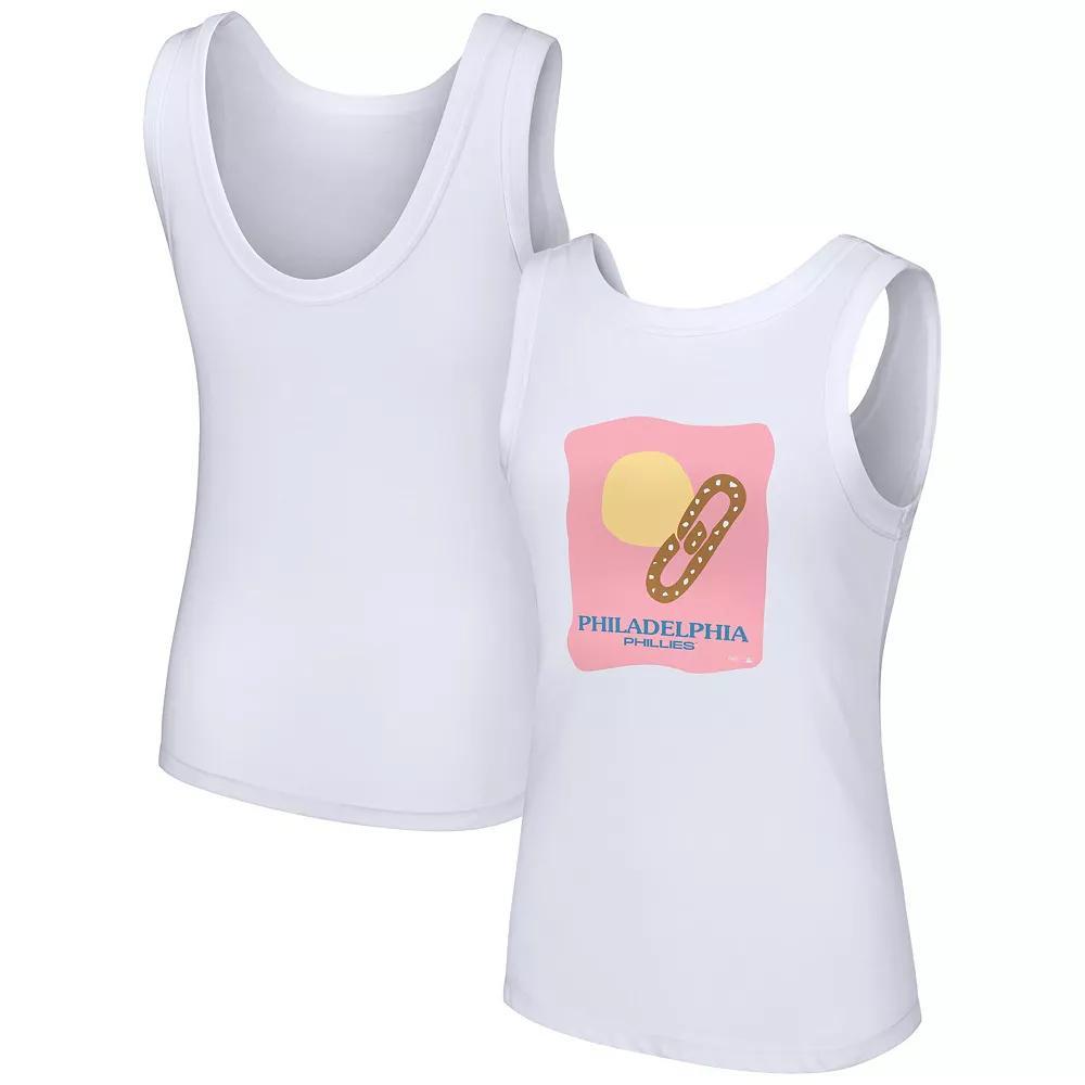 Women's Lusso Style  White Philadelphia Phillies Lindy Tank Top, Size: XL Product Image