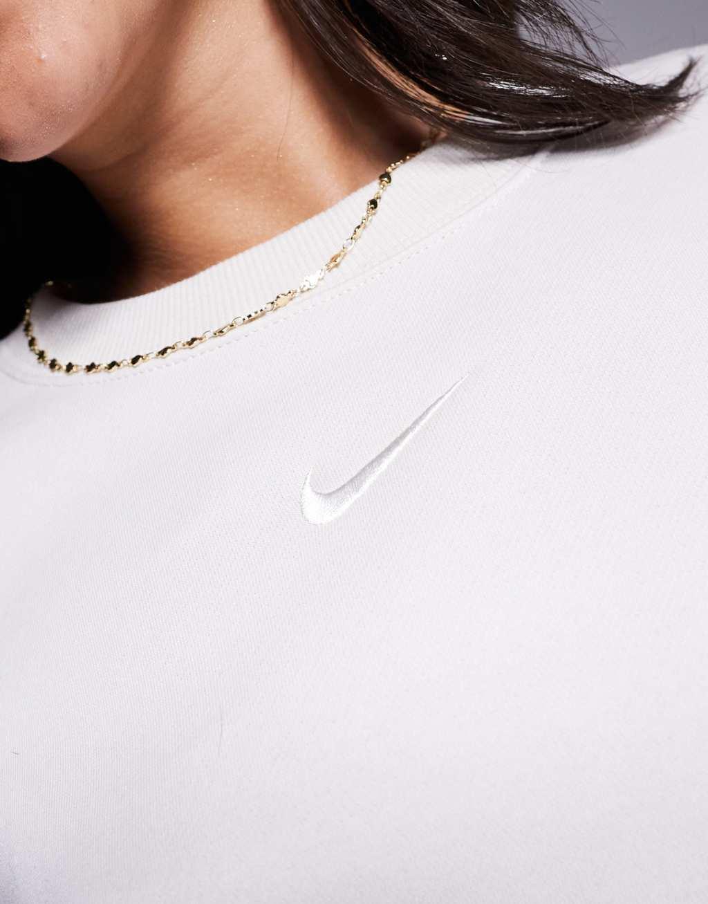 Nike Phoenix Fleece over-oversized sweatshirt in beige Product Image