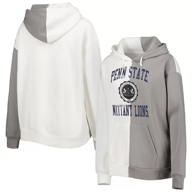 Women's Gameday Couture Gray/White Penn State Nittany Lions Split Pullover Hoodie, Size: Small Product Image
