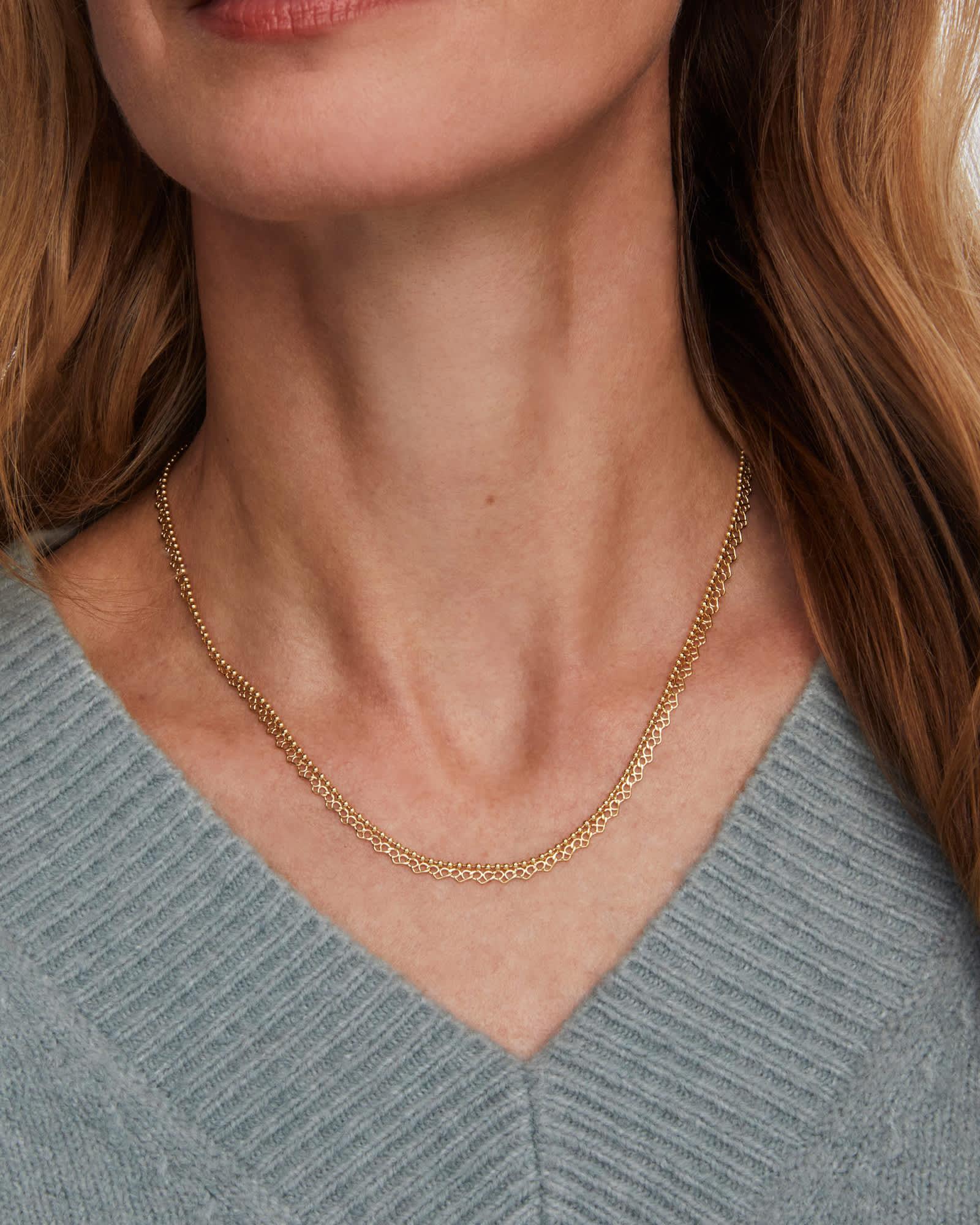 Mallory Rose Gold Multi Strand Necklace Product Image