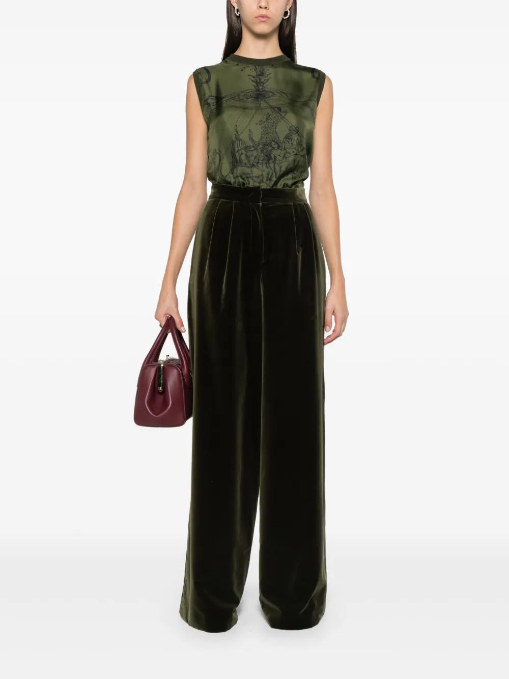 FABIANA FILIPPI Velvet Trousers In Green Product Image