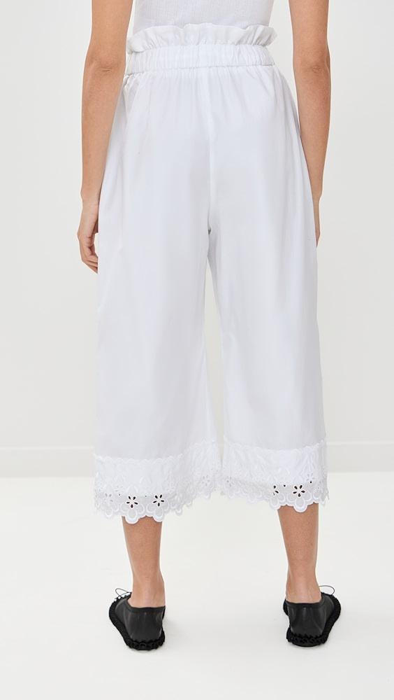 Simone Rocha Elasticated Ruffle Waist Cropped Trousers with Trim | Shopbop Product Image