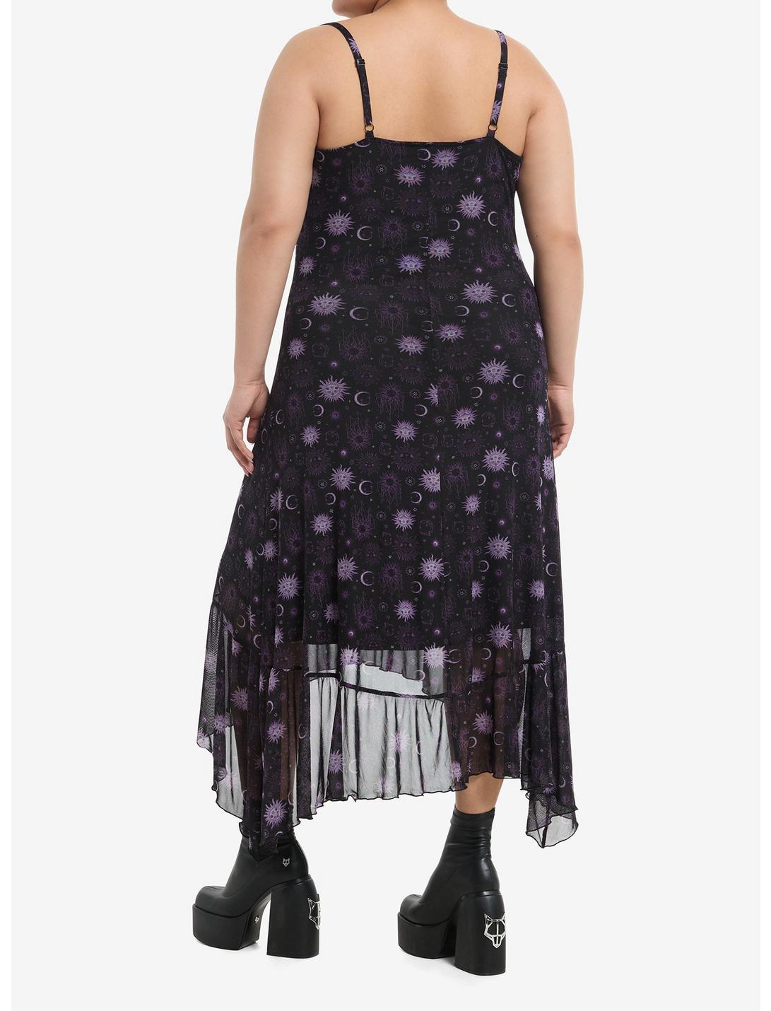 Cosmic Aura Purple Celestial Maxi Slip Dress Plus Size Product Image