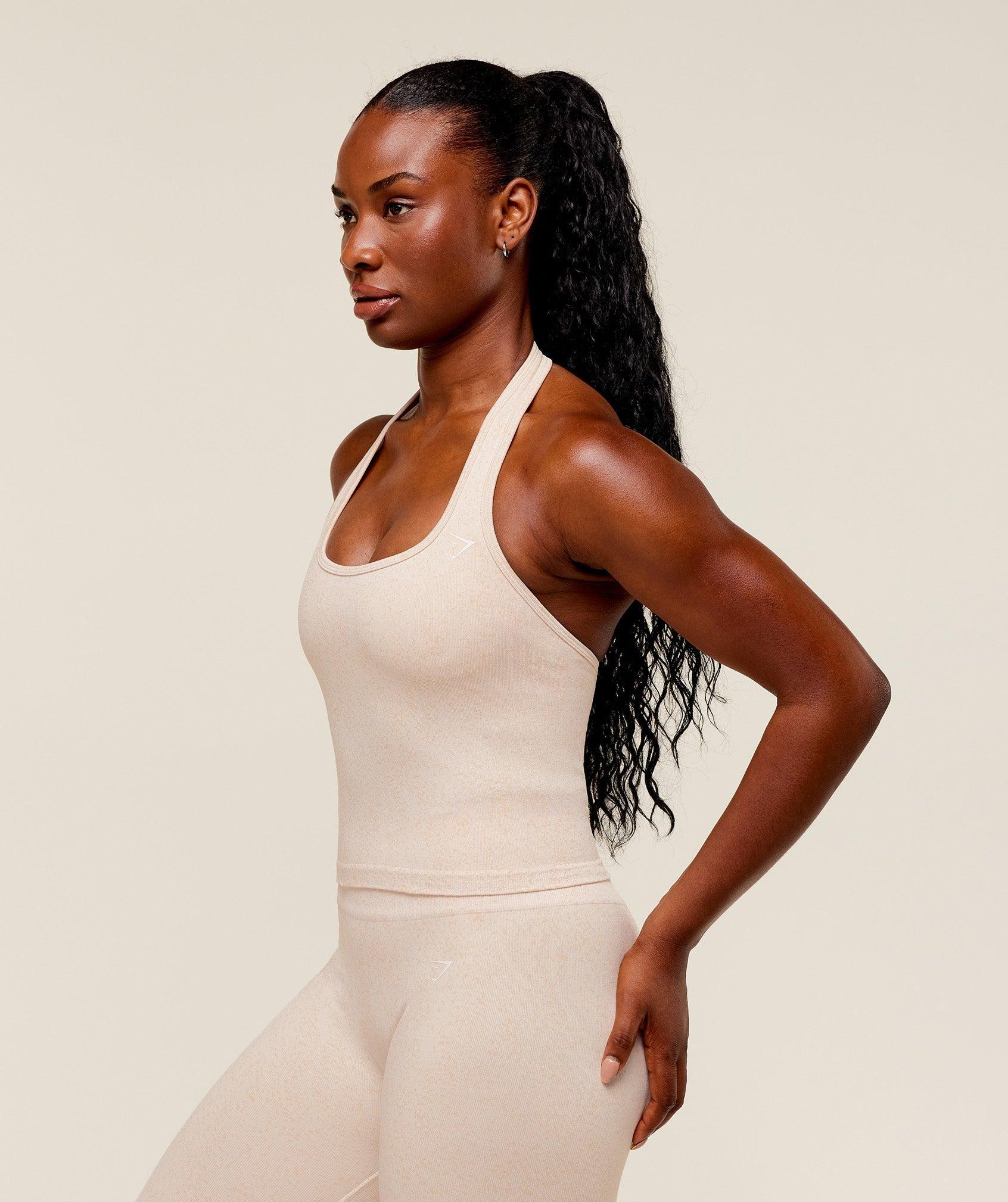 Gymshark Adapt Fleck x Whitney Tank With Shelf - Coconut White Female Product Image