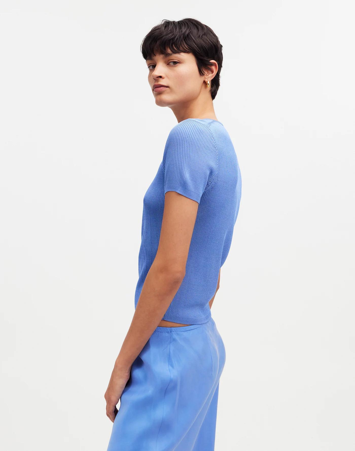 Micro-Rib Sweater Tee Product Image