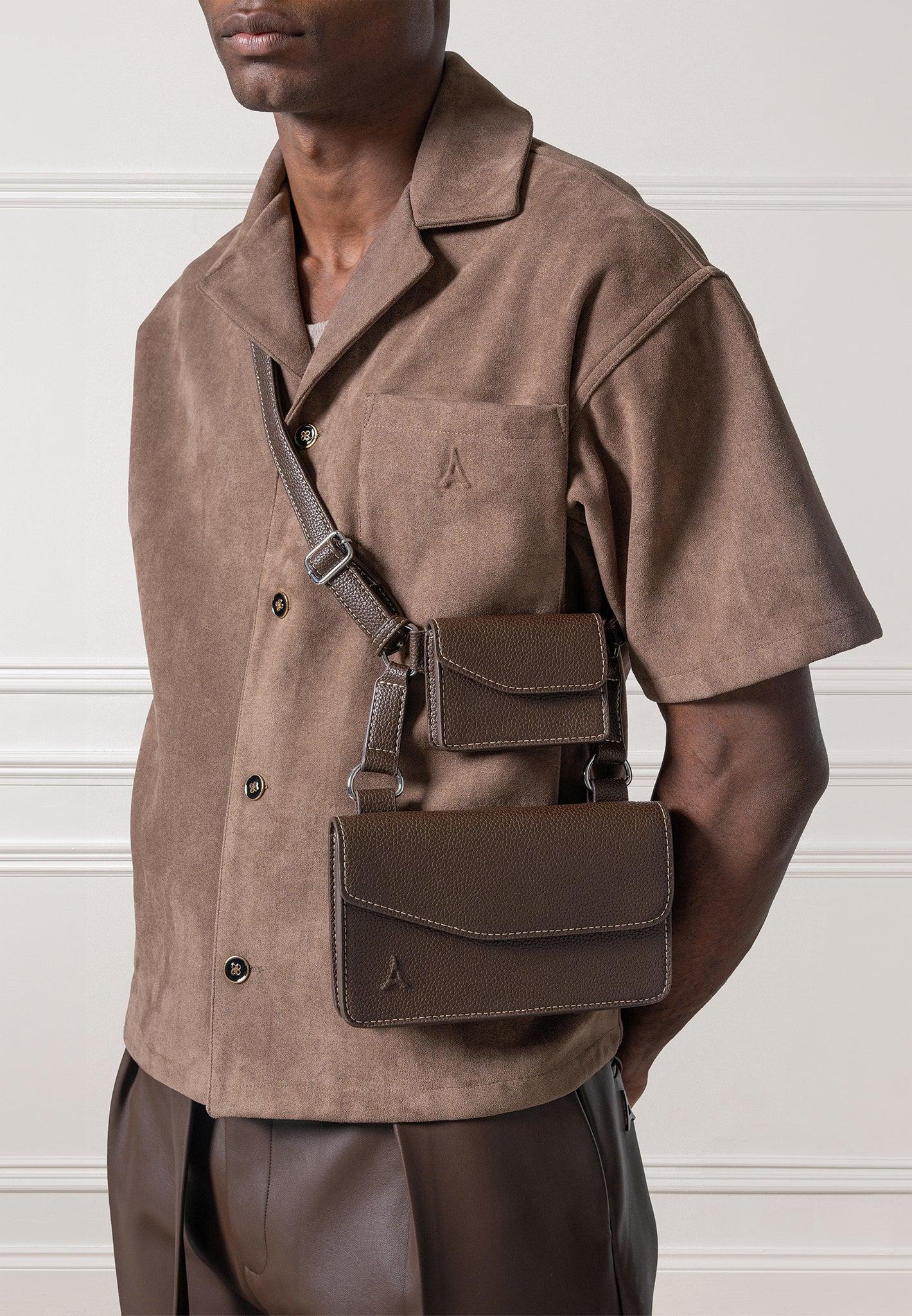 Boxy Suede Shirt - Brown Male Product Image
