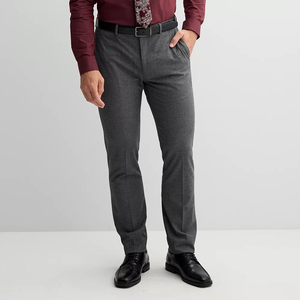 Men's Apt. 9® Premier Flex Performance Extra-Slim Washable Suit Pants, Size: 34 X 32, Gray Pinstripe Product Image