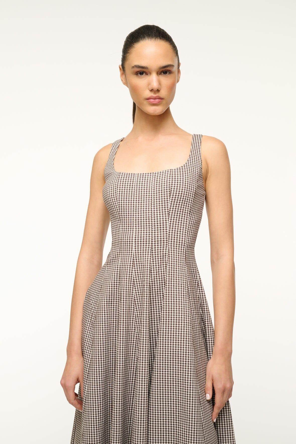 WELLS DRESS | DARK CHOCOLATE MICRO CHECK Product Image